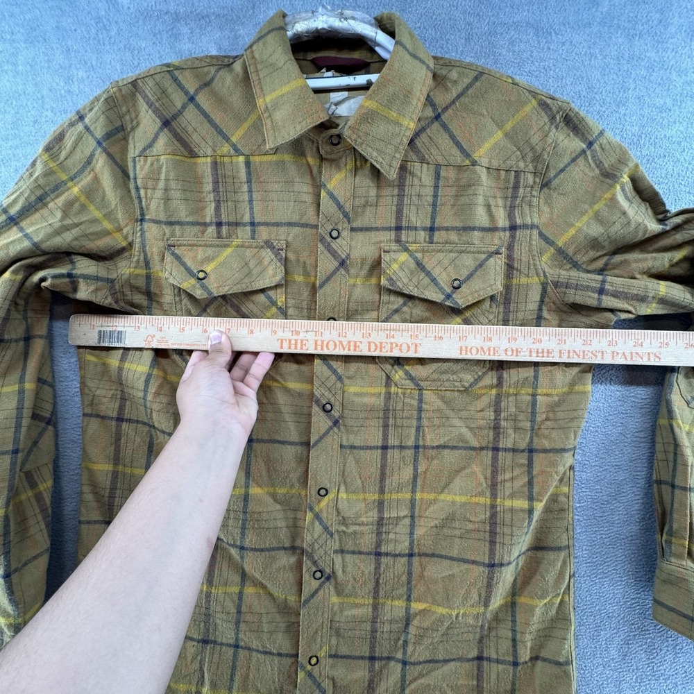 LL BEAN Snap Front Wool Blend Plaid Flannel Shirt Size Medium Hiking Outdoors - Picture 5 of 7